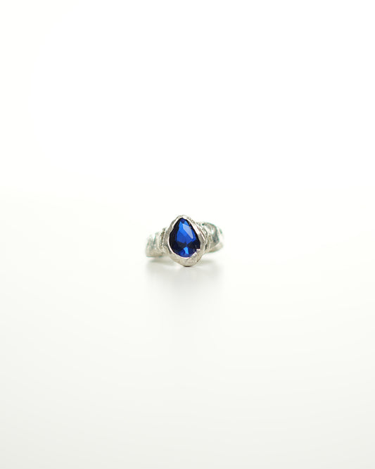 Anello Pietra Blu a Goccia Piccola