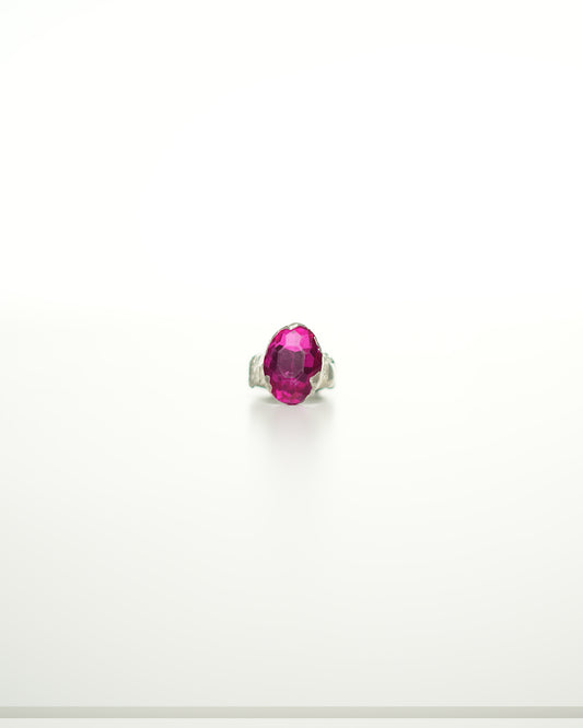 Anello Pietra Fucsia Ovale